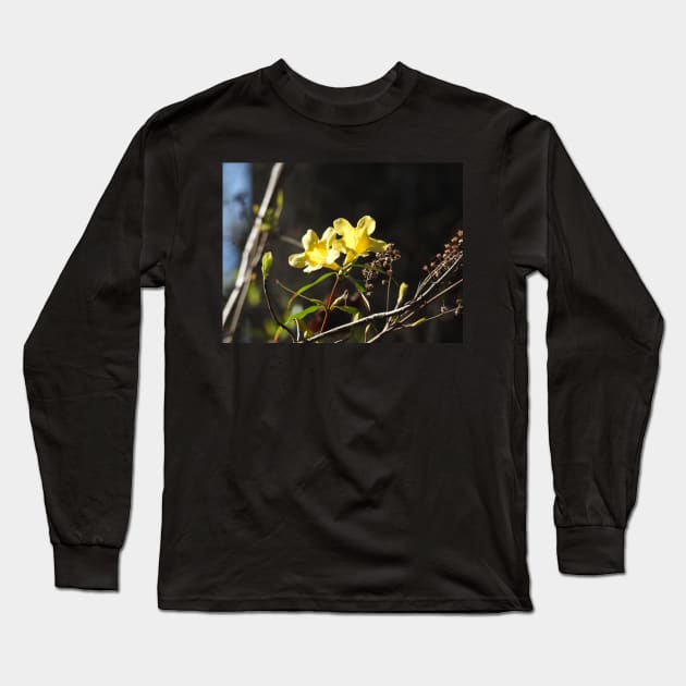 Yellow jessamine wildflowers, nature, gifts Long Sleeve T-Shirt by sandyo2ly